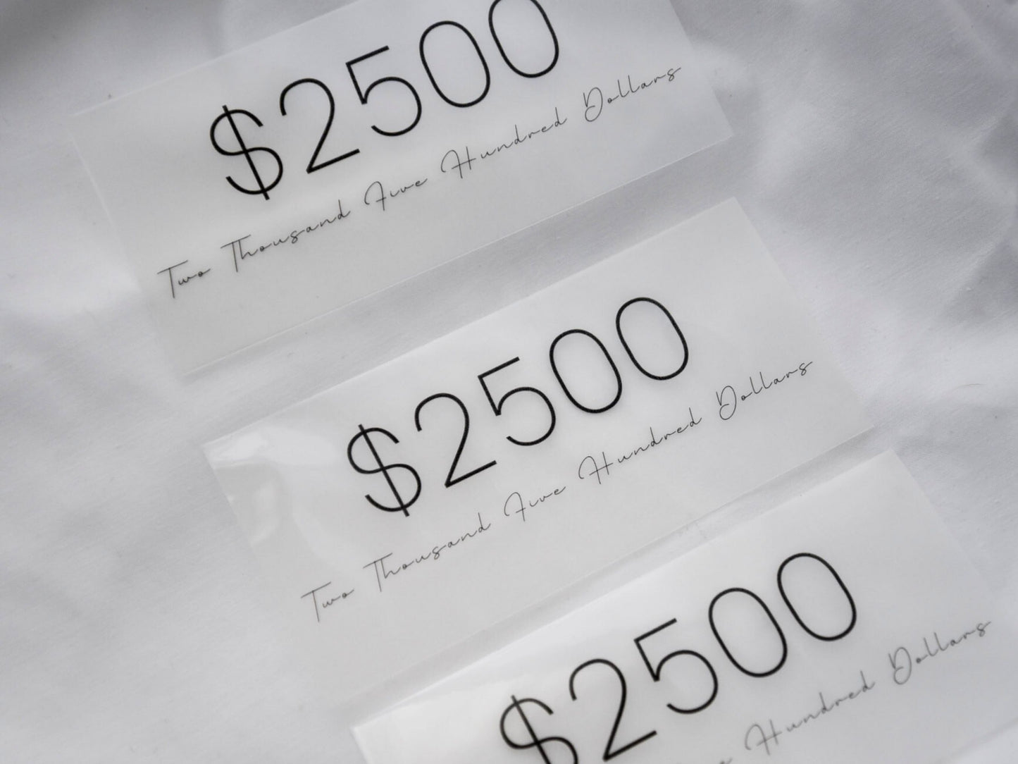 $2500 Vellum Placeholders