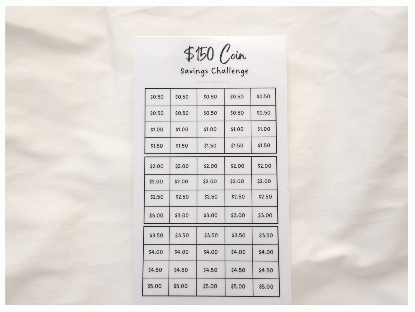 Coin & Notes Savings Challenges
