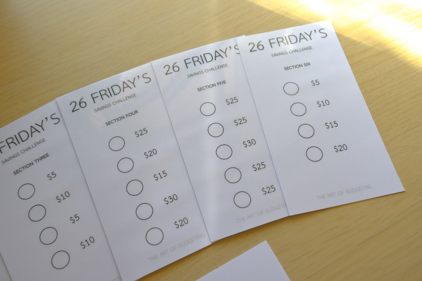 26 Fridays Savings Challenge