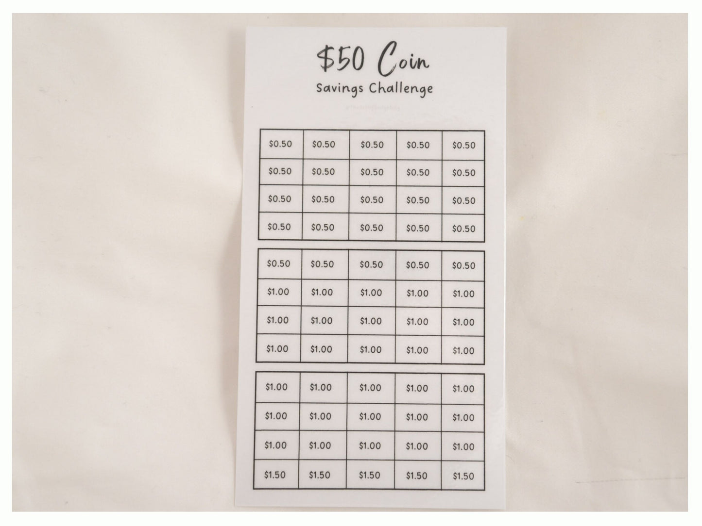 Coin & Notes Savings Challenges