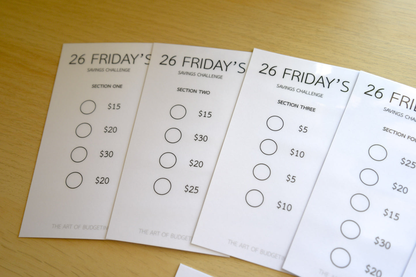 26 Fridays Savings Challenge