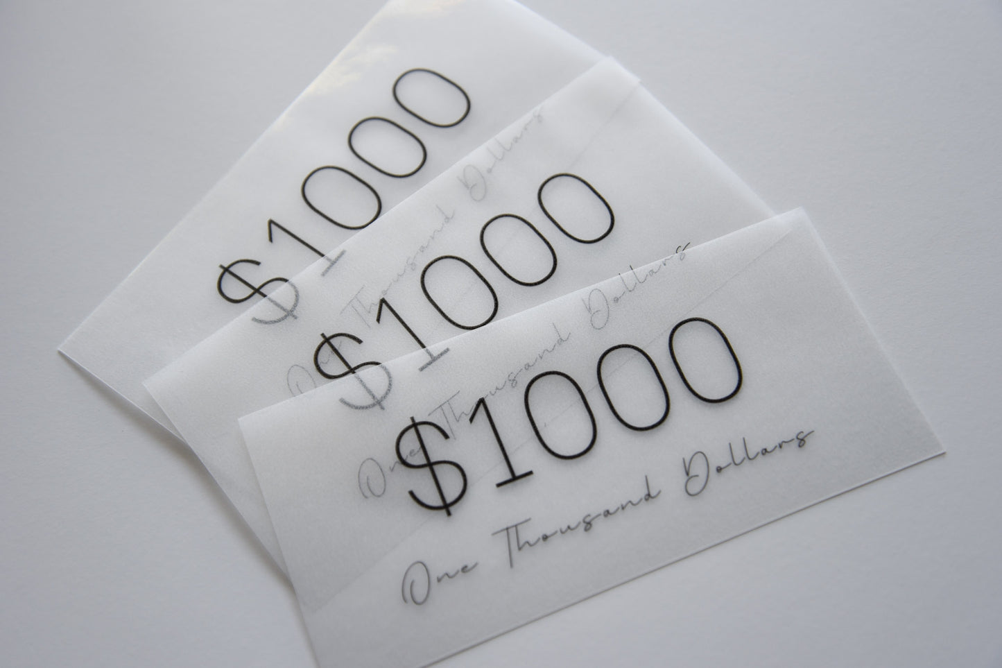 $1000 Vellum Placeholders
