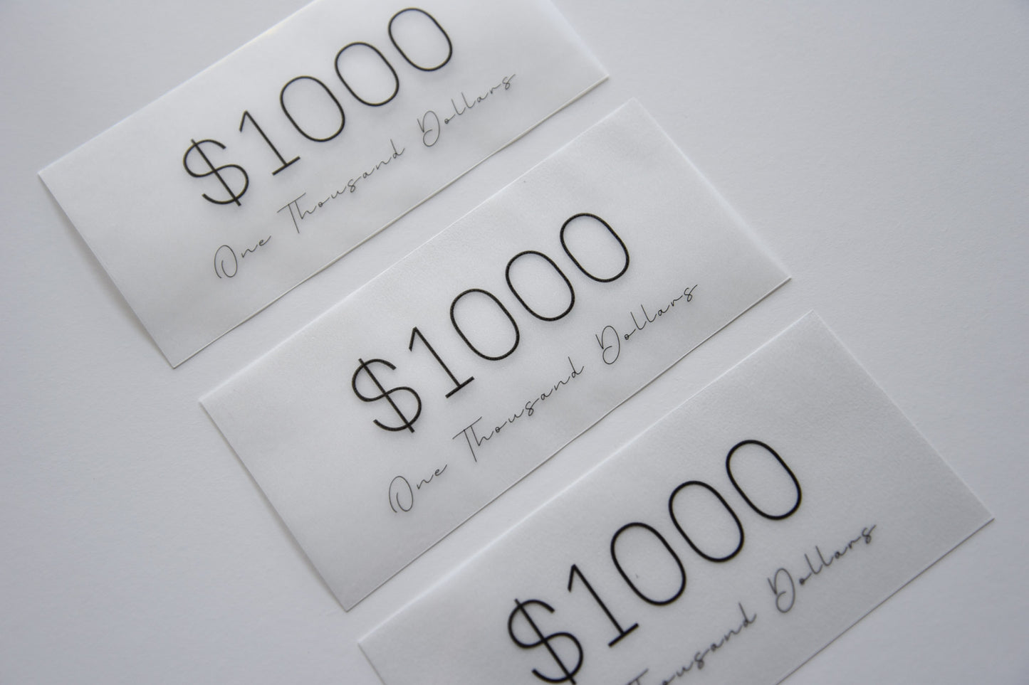 $1000 Vellum Placeholders