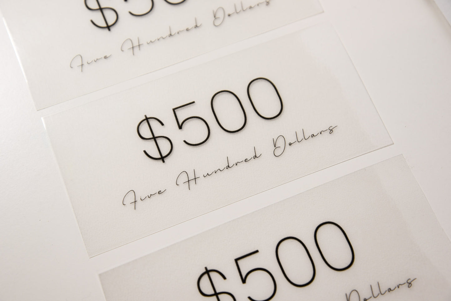 $500 Vellum Placeholders
